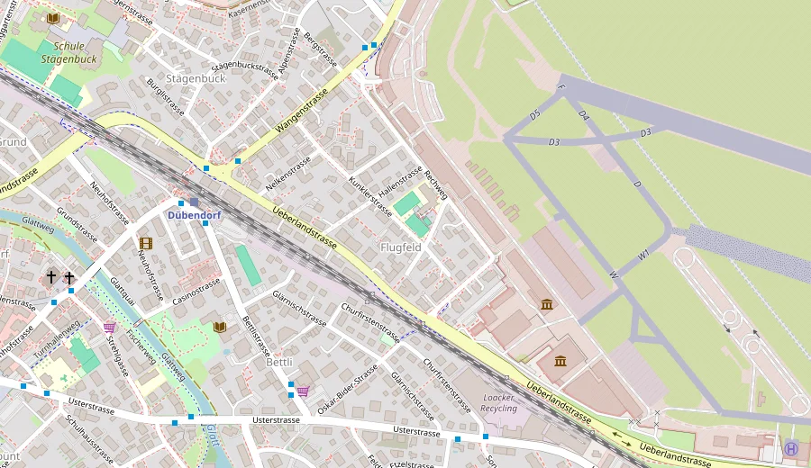 Kartenausschnitt: Überlandstrasse 237, 8600 Dübendorf