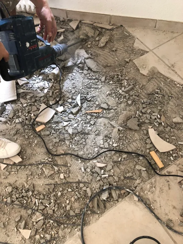 Umbau: Rückbau der alten Decke